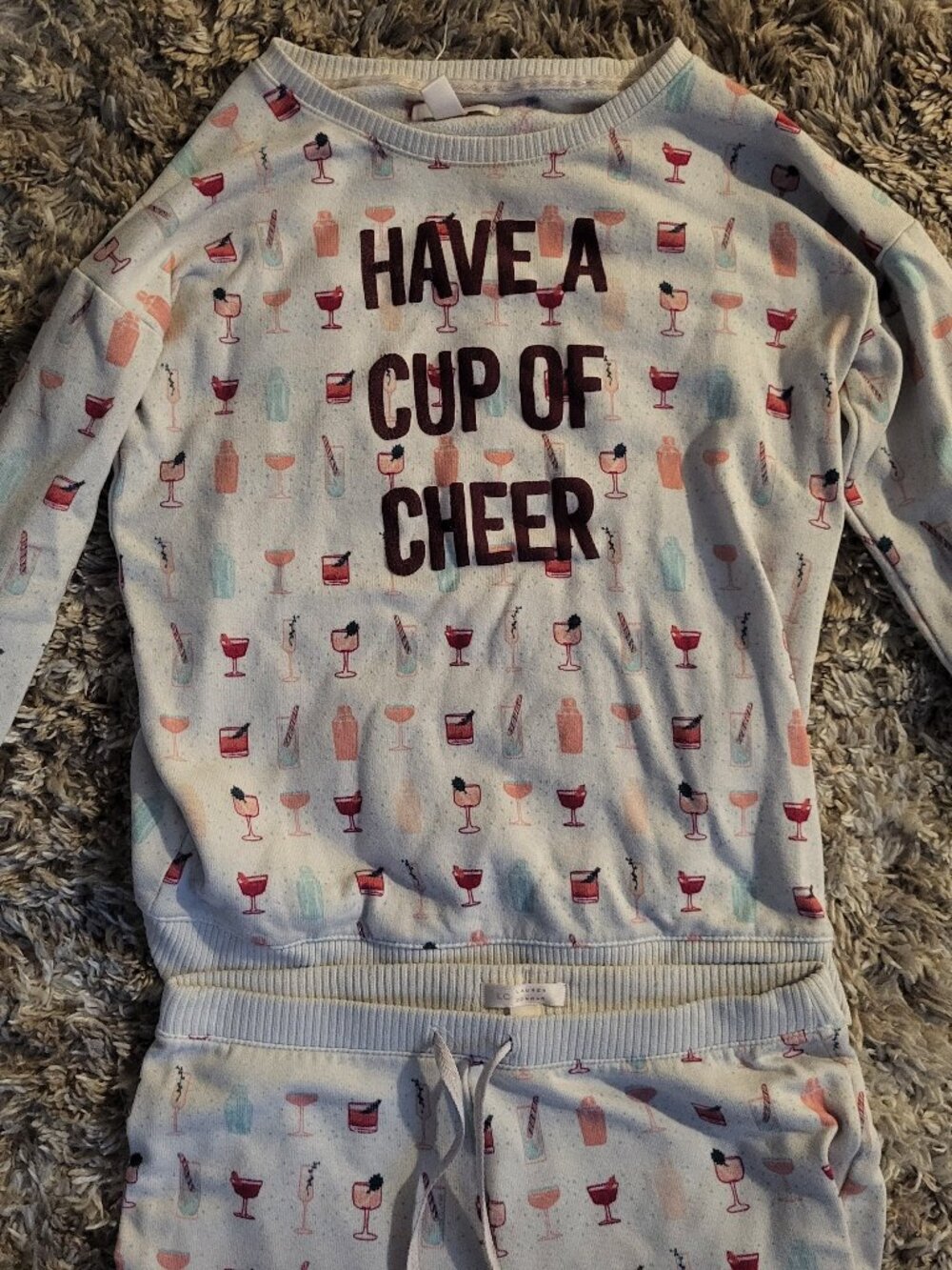 LC Lauren Conrad "Have a Cup of Cheer" Holiday Pajama Set - Size XS